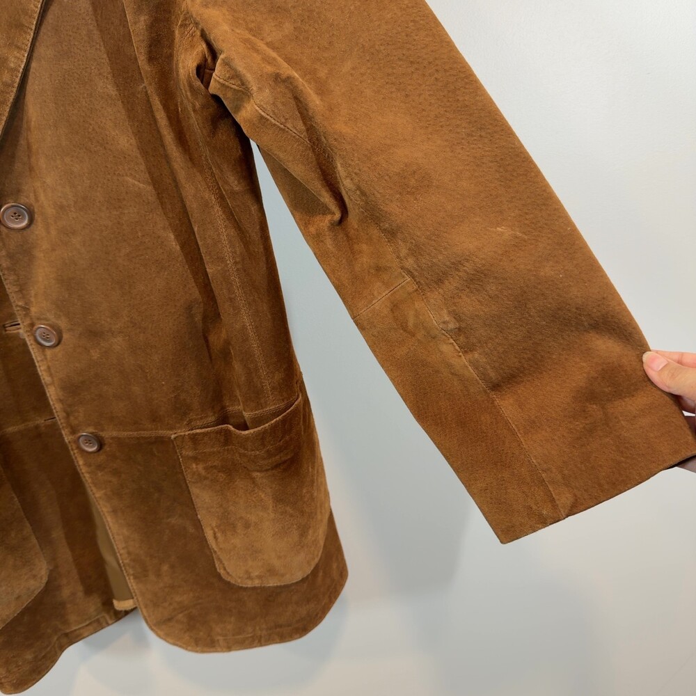 Margaret Godfrey Brown Suede Leather Blazer Jacket Womens Size‎ 10 - Picture 6 of 13
